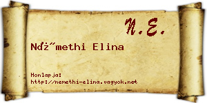 Némethi Elina névjegykártya